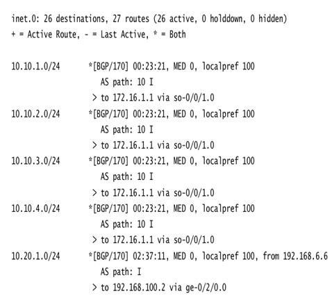 show route protocol bgp command