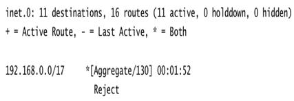 show route protocol aggregate command