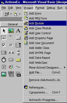 Developing an ActiveX EXE file, with an example step 4
