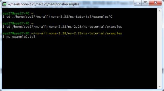 Running the NS2 step 1