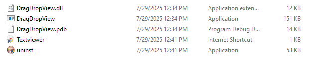 Installed files from the setup file