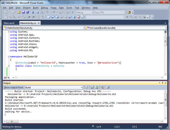 Simple Hello world source code
